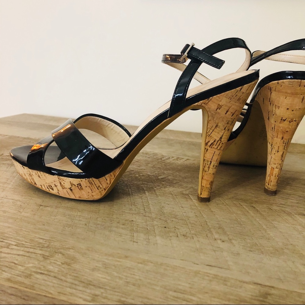 Franco Sarto Patent Sandals Cork Platform EUC - Picture 2 of 6